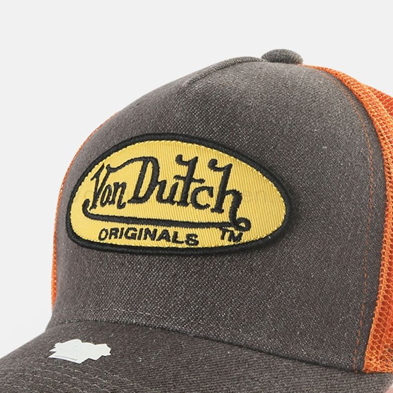 2023 G&#252;nstigsten Von Dutch Originals -Trucker Boston Cap, denim/orange F08161034-01142 Verkaufen